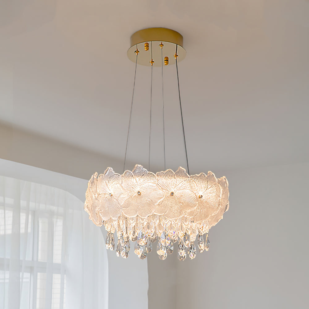 Frost Flower Glass Chandelier