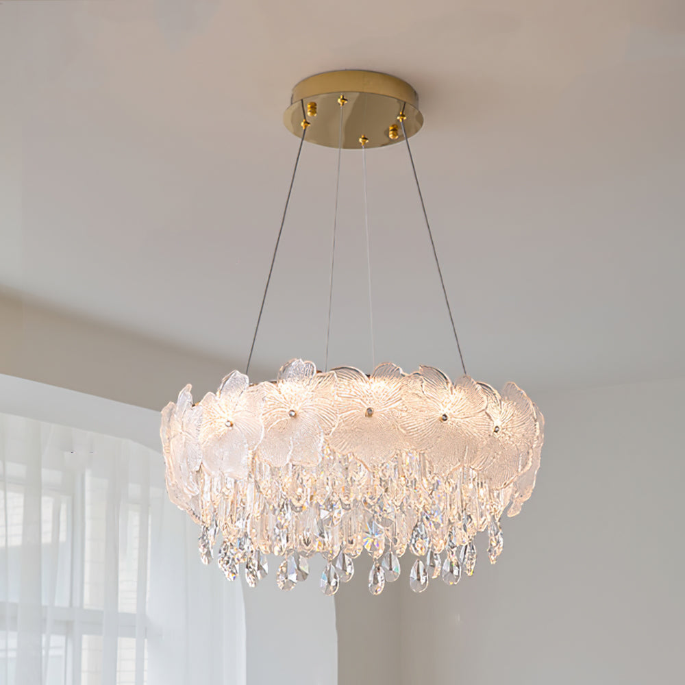 Frost Flower Glass Chandelier