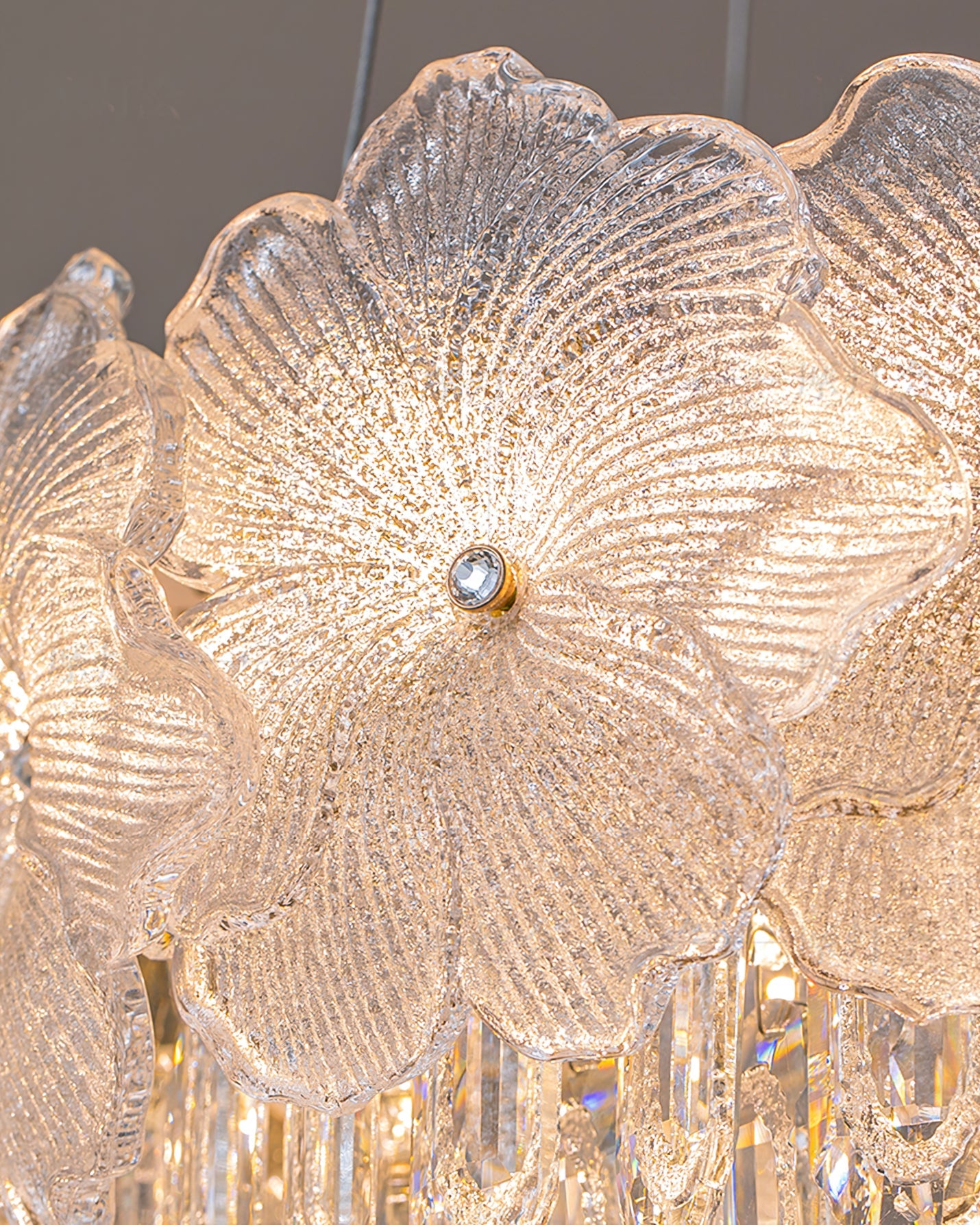 Frost Flower Glass Chandelier