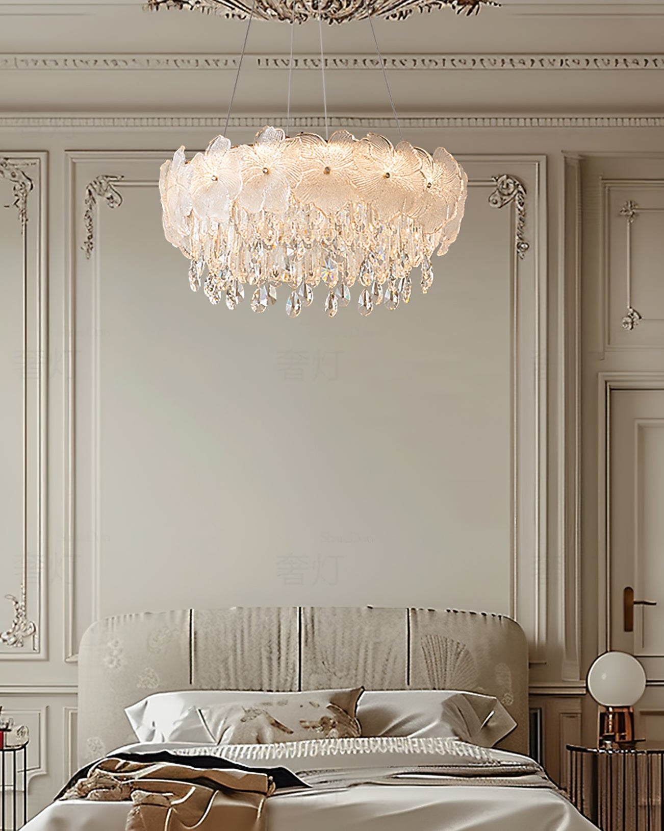 Frost Flower Glass Chandelier