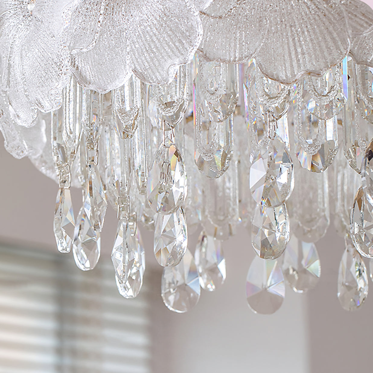 Frost Flower Glass Chandelier