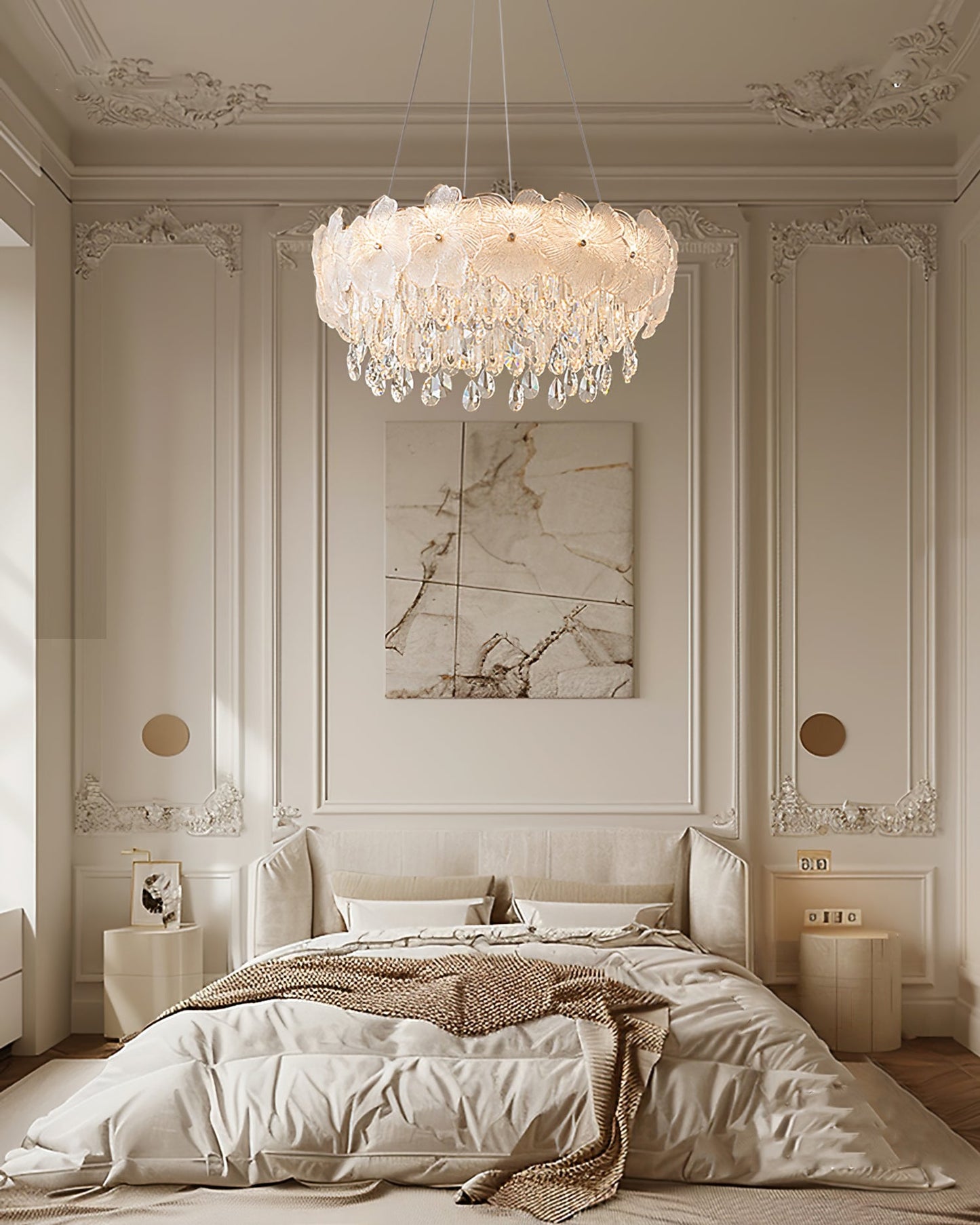 Frost Flower Glass Chandelier