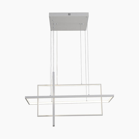 Chandelier LED Geometric Linear Rectangle Aluminum, White