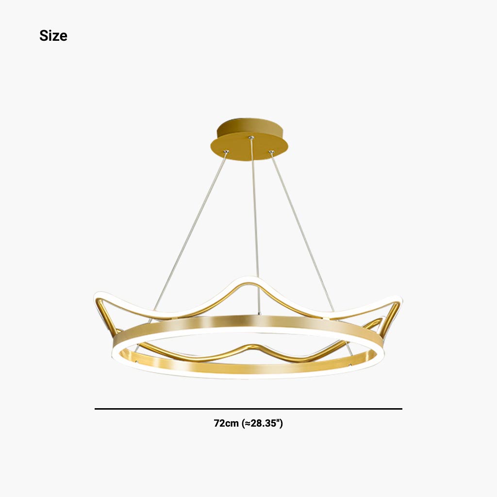 Girls Room Chandelier Light Romantic Crown Dimmable LED, Gold / Pink