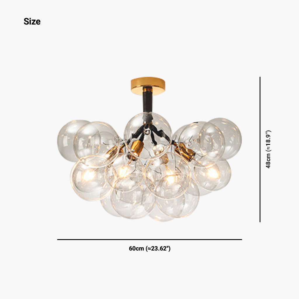Chandelier Ceiling Light Glass Bubbles Cluster