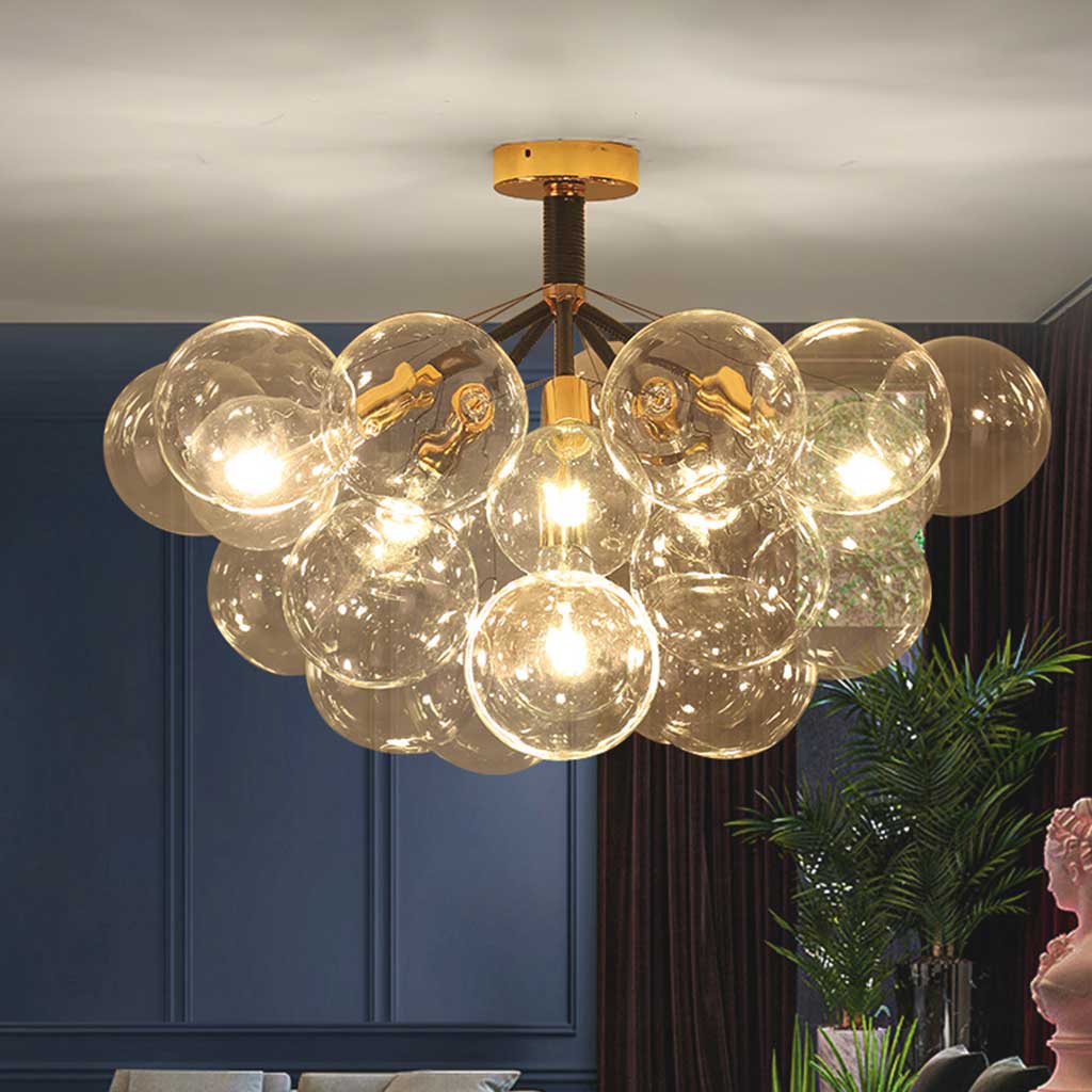 Chandelier Ceiling Light Glass Bubbles Cluster