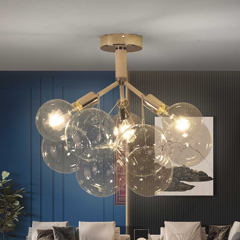 Chandelier Ceiling Light Glass Bubbles Cluster