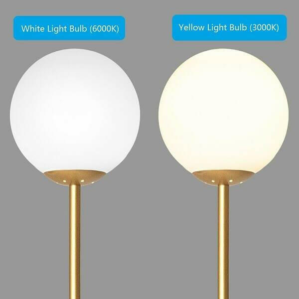 Glass Globe LED Floor Lamp w/ Acrylic Lampshade