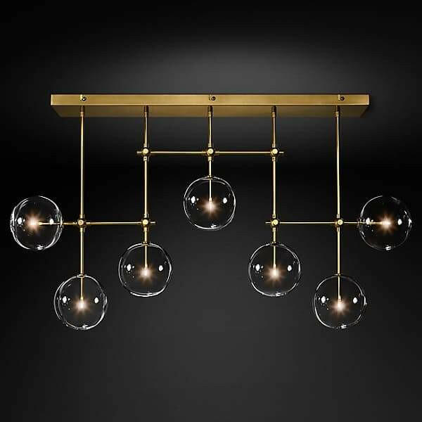 Glass Globe Mobile Linear Chandelier