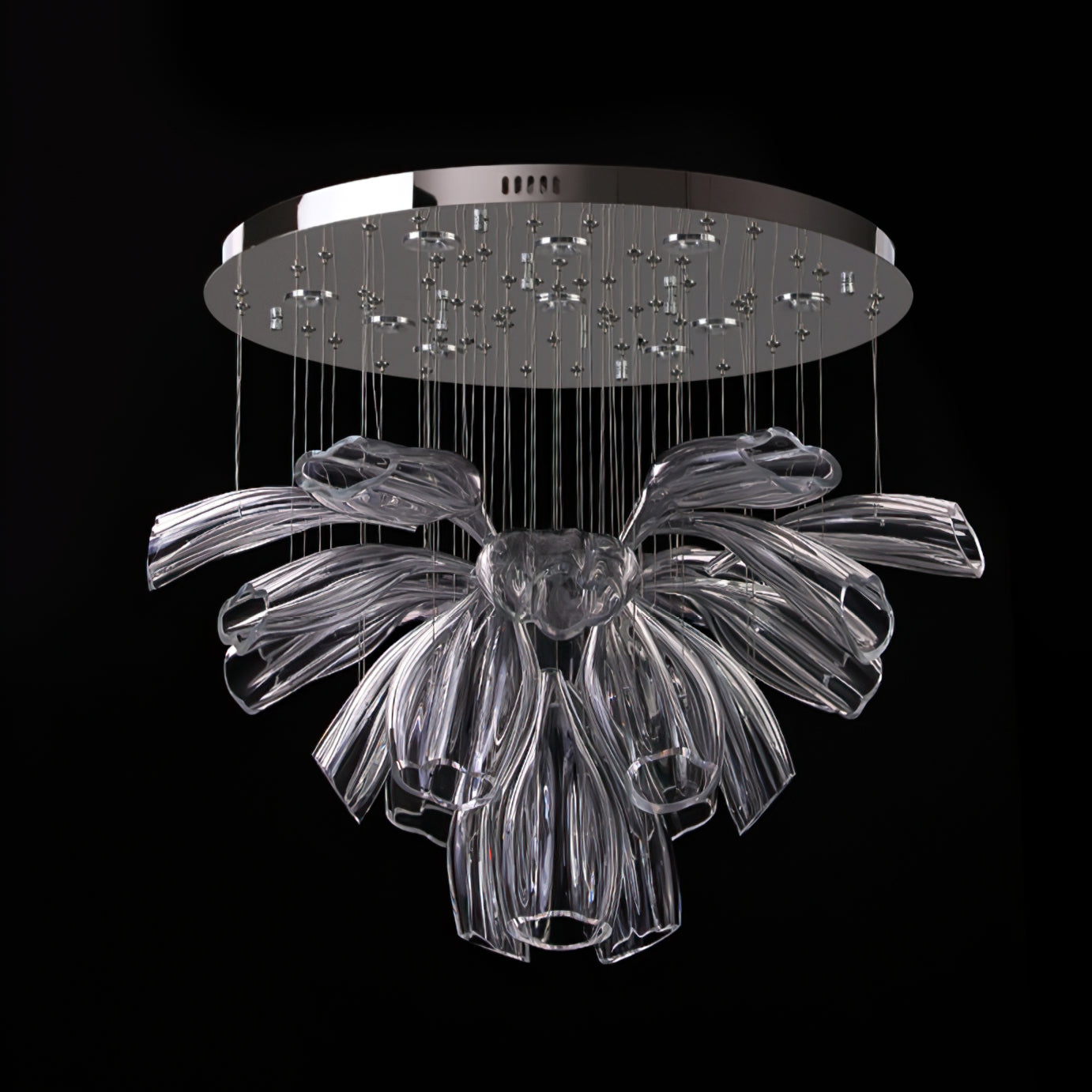Glass Lotus Chandelier