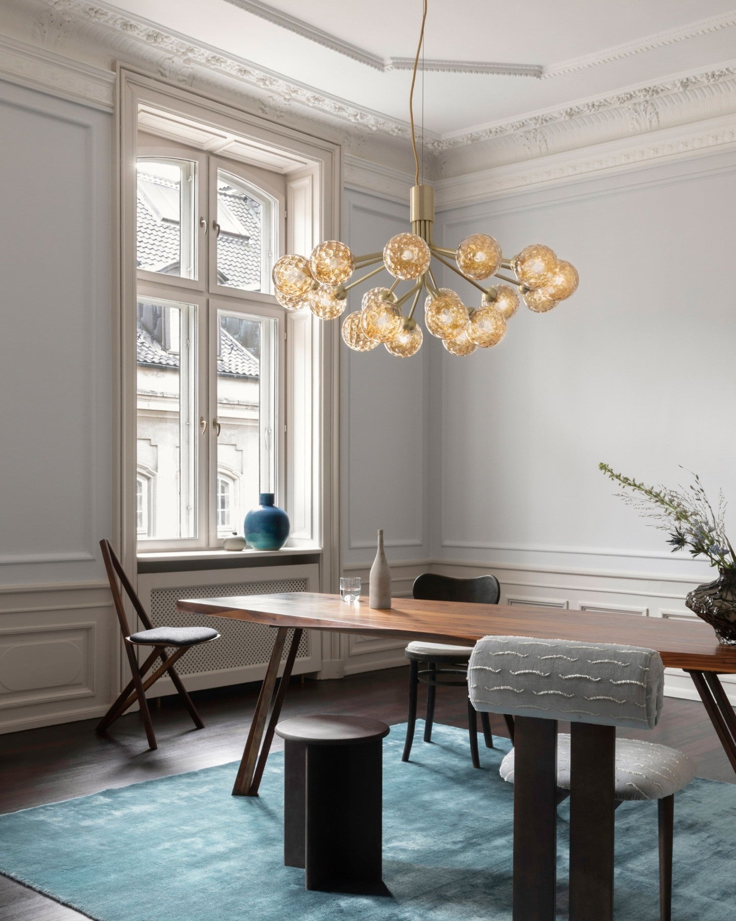 Glass Sphere Cluster Chandelier