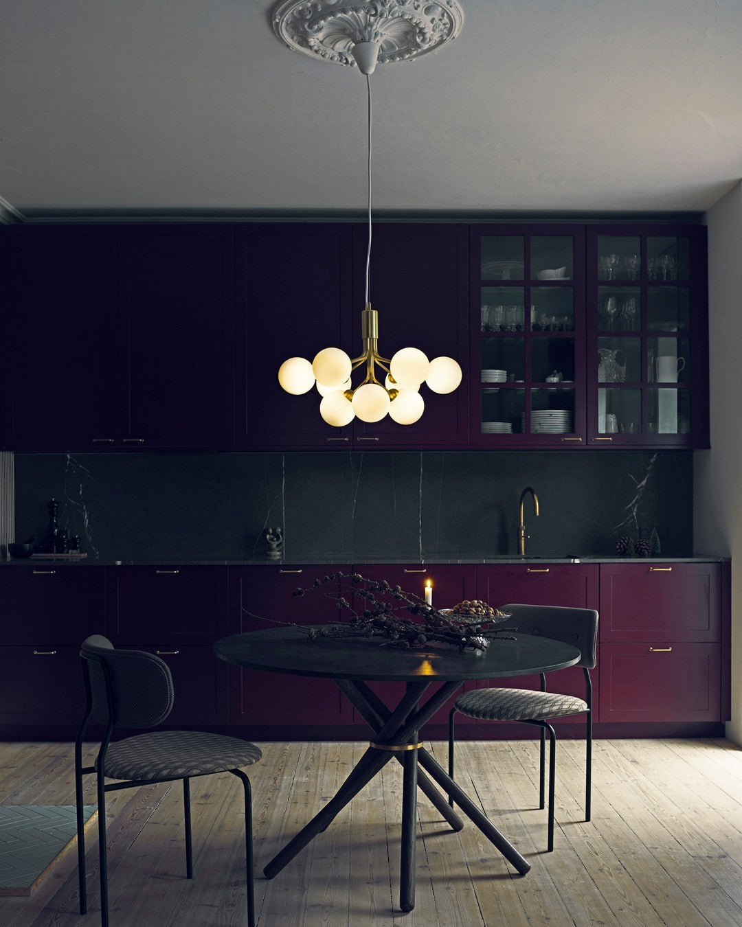 Glass Sphere Cluster Chandelier