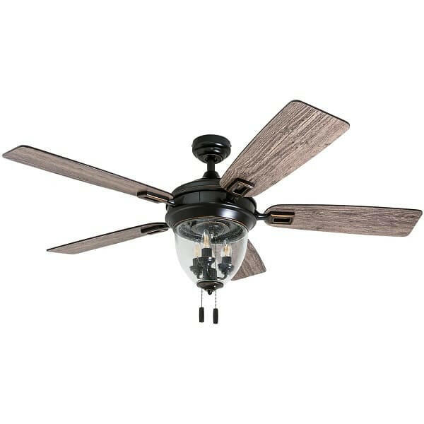 Glencrest - 52" Craftsman Industrial Oil Rubbed Bronze LED Outdoor Ceiling Fan with Light