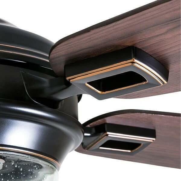 Glencrest - 52" Craftsman Industrial Oil Rubbed Bronze LED Outdoor Ceiling Fan with Light