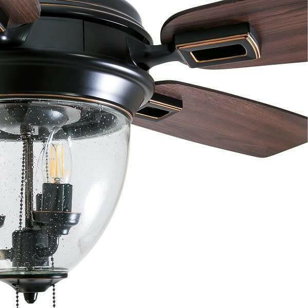 Glencrest - 52" Craftsman Industrial Oil Rubbed Bronze LED Outdoor Ceiling Fan with Light
