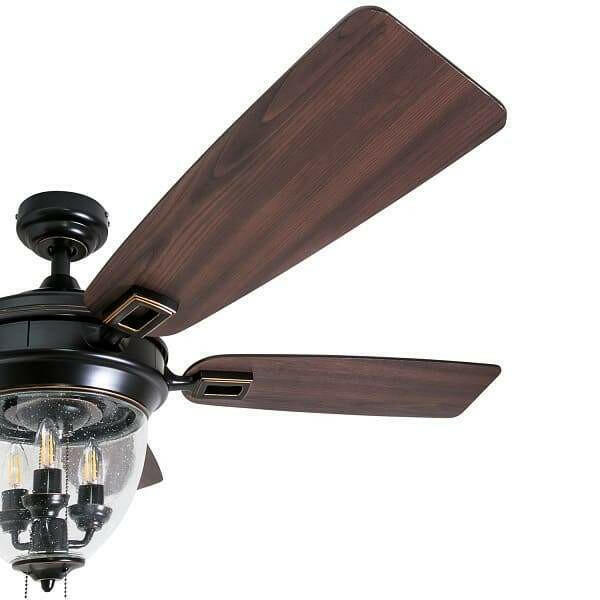 Glencrest - 52" Craftsman Industrial Oil Rubbed Bronze LED Outdoor Ceiling Fan with Light
