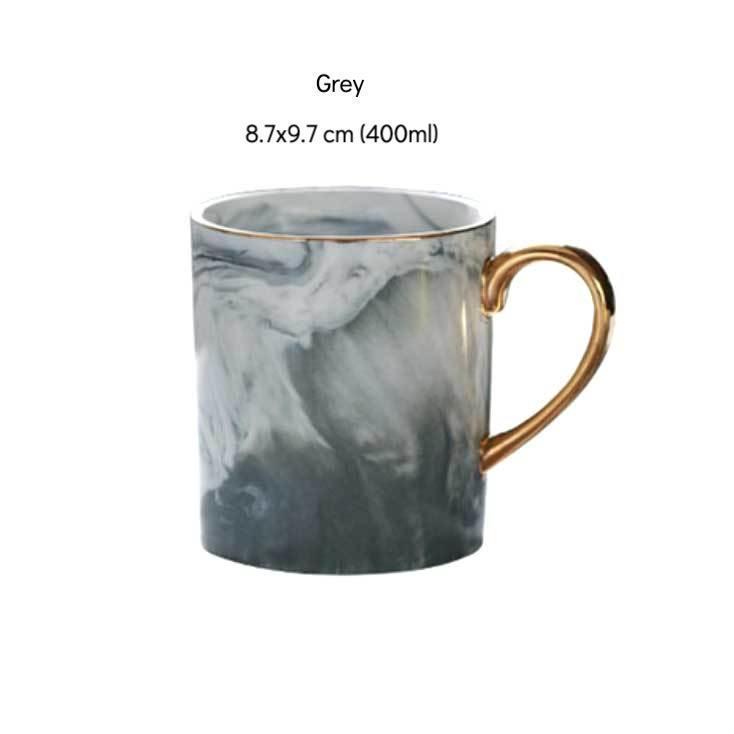 Gold Handle Marble Mugs - Nordic Side - 