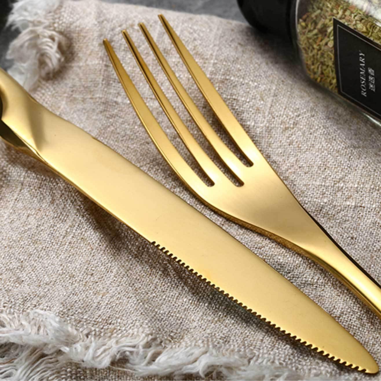 Gold Slim Metal Cutlery Set - Nordic Side - 