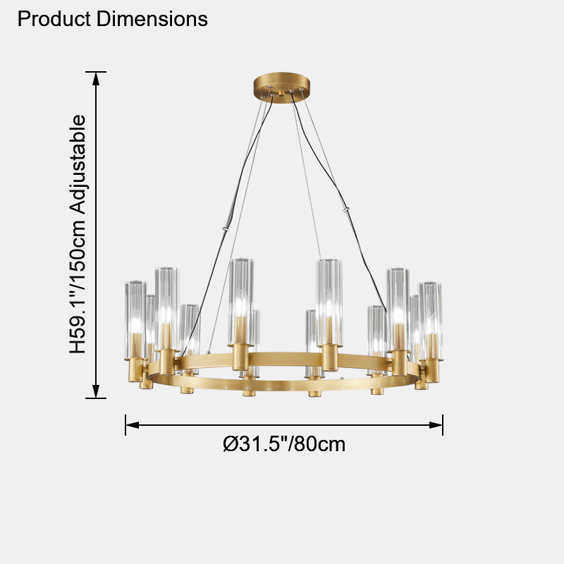 WOMO Pillar Candle Crystal Chandelier-WM2334