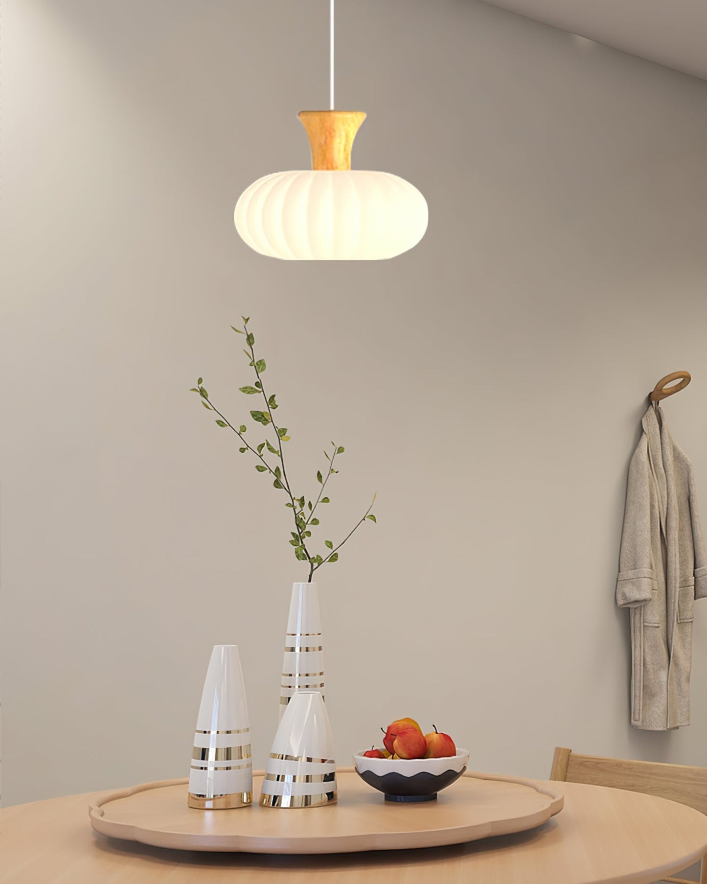 Gourd Ribbed Pendant Light