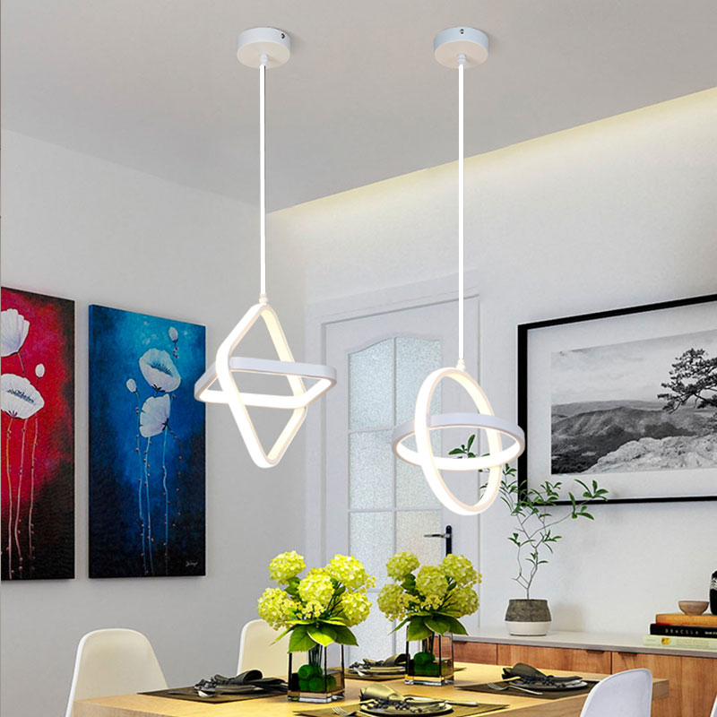 SERA Doble - Simple Modern LED Double Round Square Hanging Lamp