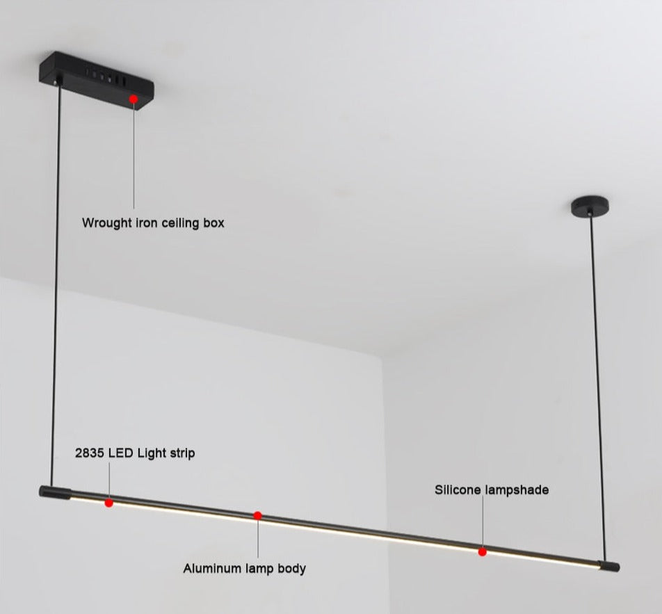 IIS Linear LED Pendant Light Morden Aluminum