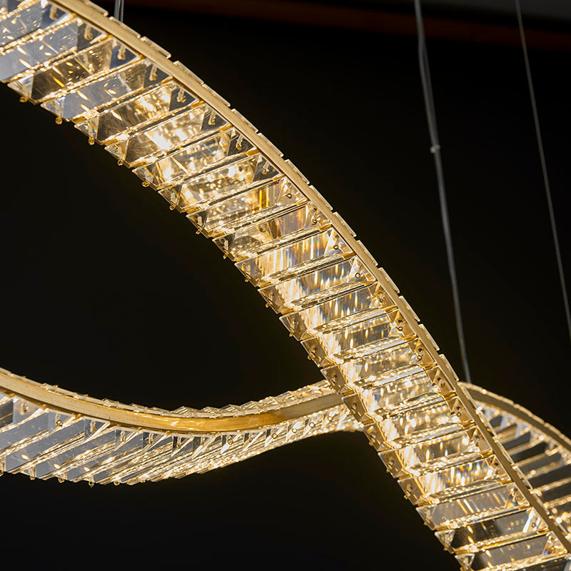 Ylk Wave Design Crystal Pendant Lamp