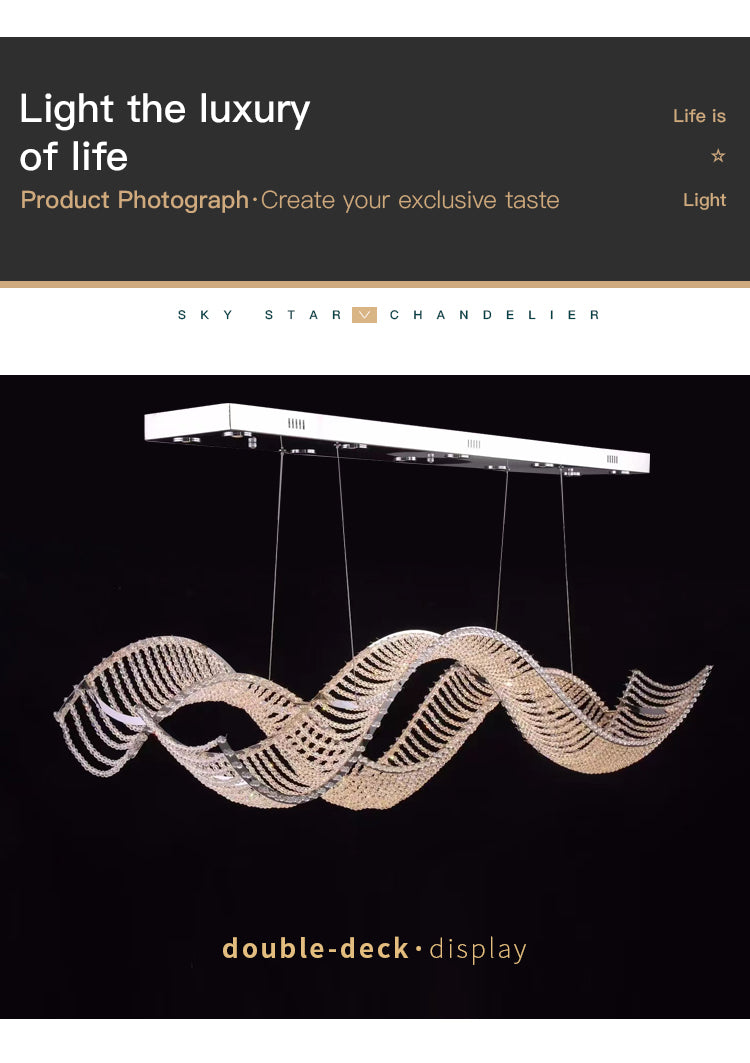 Ylk Large Wave Design Chandelier