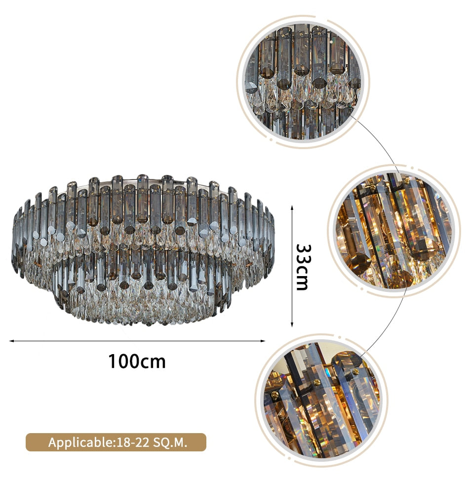 Ylk Luxury Crystal Ceiling Chandelier