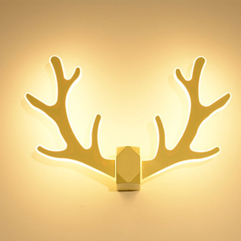 IIS Nordic Antler wall lamp LED bedside bedroom light macarons wall sconce