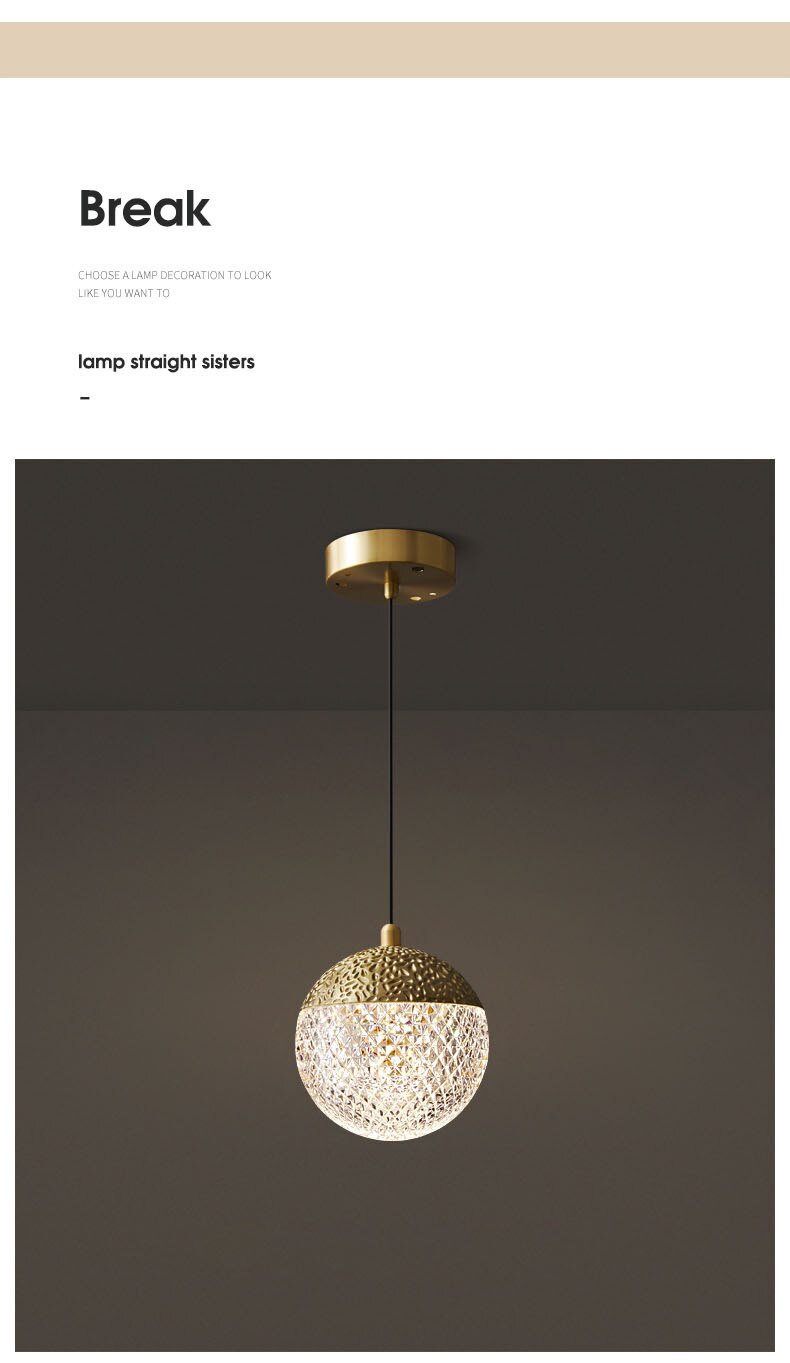 Lyf Round Ball Crystal Pendant Light