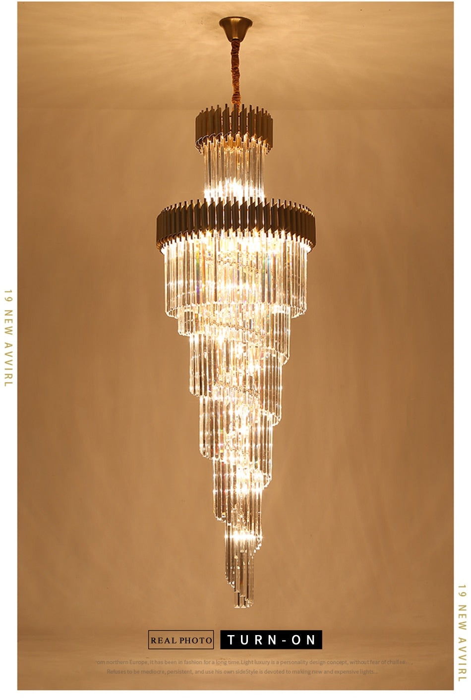 Ylk Ashton Black Spiral Chandelier