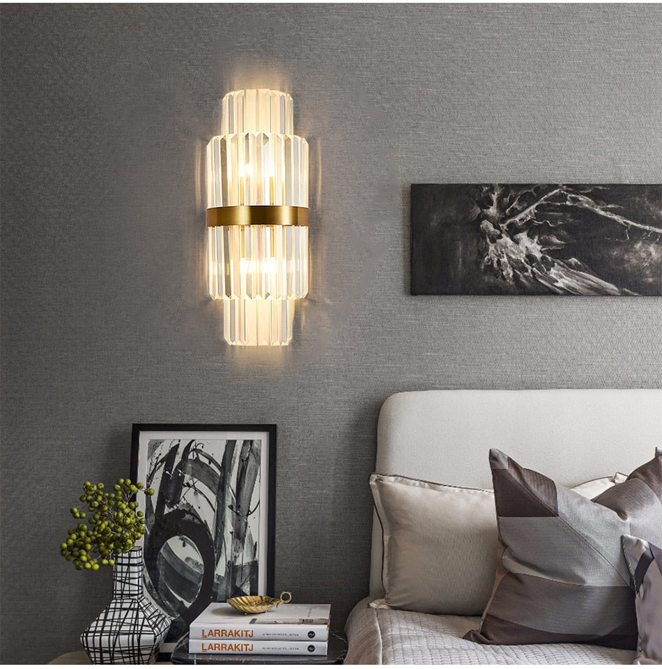 Ylk Modern Crystal Gold Wall Lamps