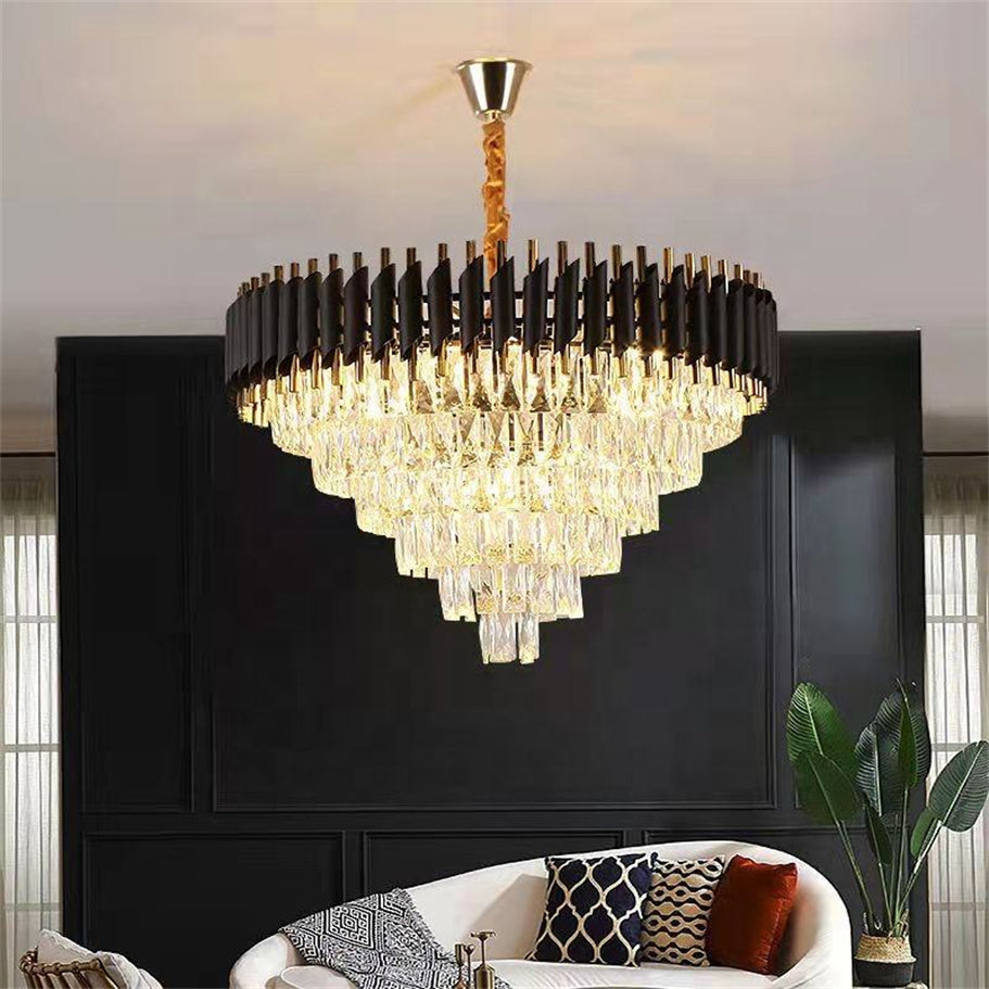 Ylk Black/Gold Zivah Crystal Chandelier