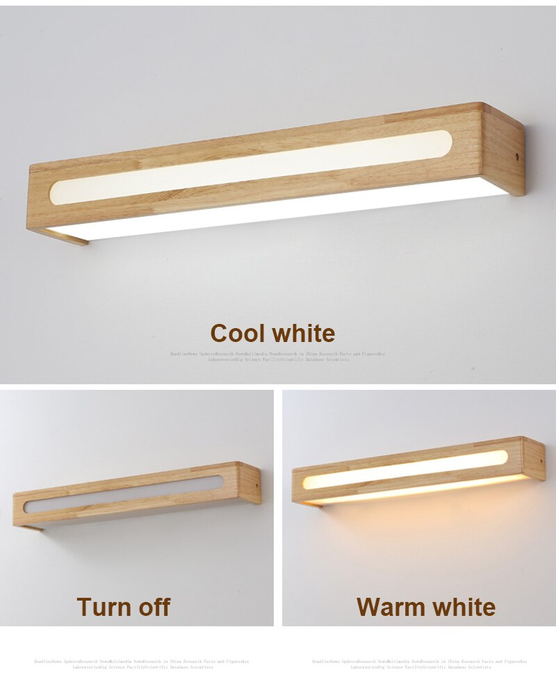 BAN Modern LED Nordic Mirror light wood Acrylic sconces
