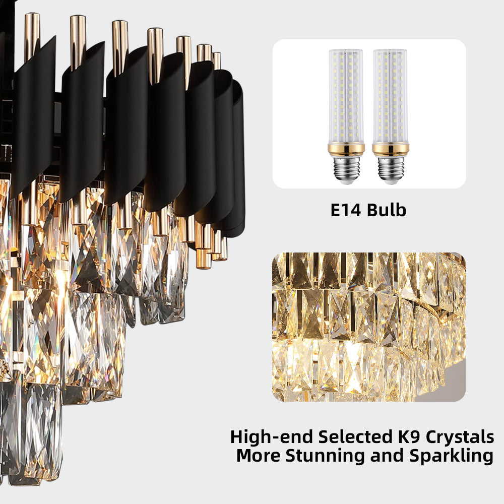 Ylk Black/Gold Zivah Crystal Chandelier
