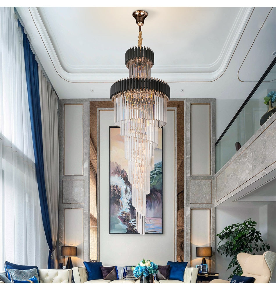 Ylk Ashton Black Spiral Chandelier