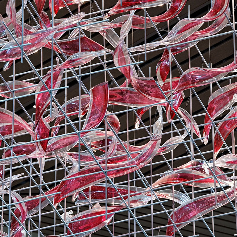 IIS Luxury Colored Glass Modern Big Chandelier