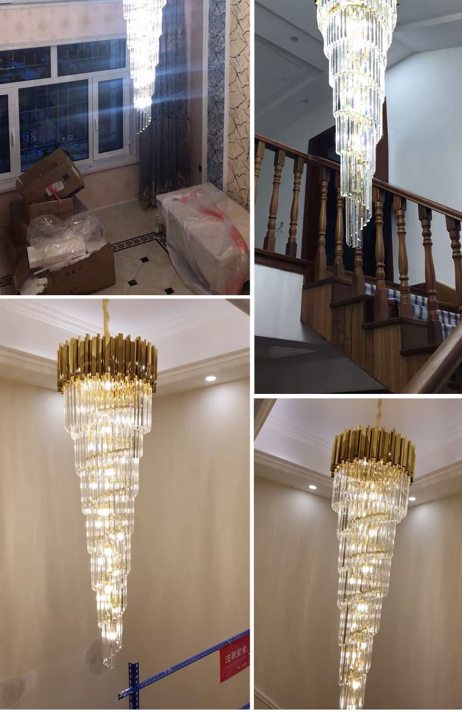Ylk Long Crystal Chandelier Lamp