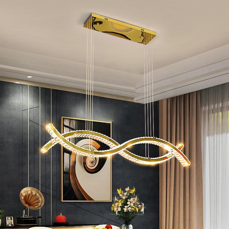 Ylk Wave Design Crystal Pendant Lamp