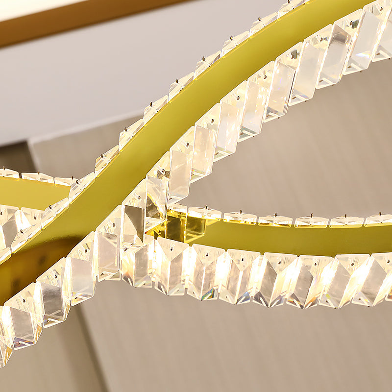 Ylk Wave Design Crystal Pendant Lamp