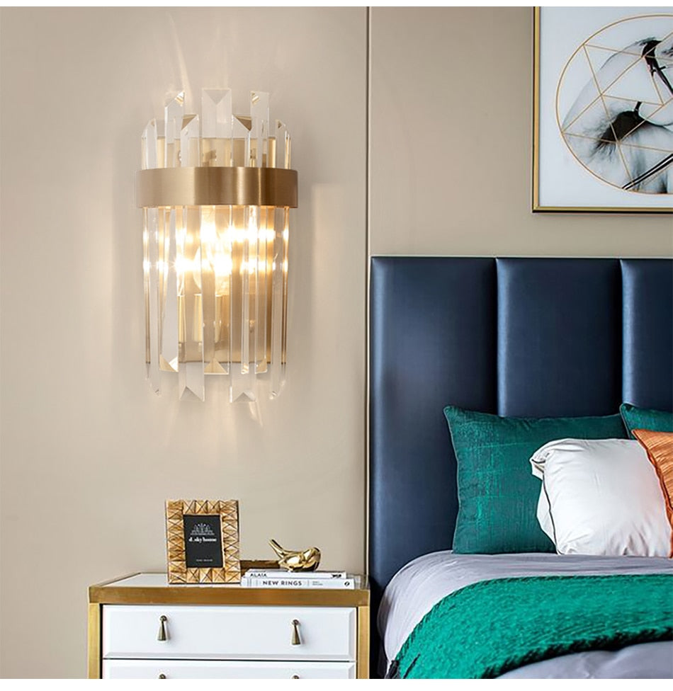 Ylk Single Gold Crystal Wall Lamp