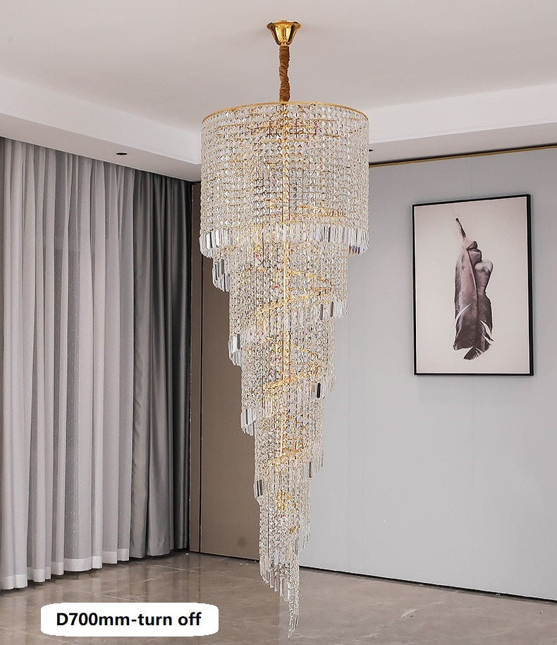 YLK modern crystal chandelier long spiral design luxury home decor