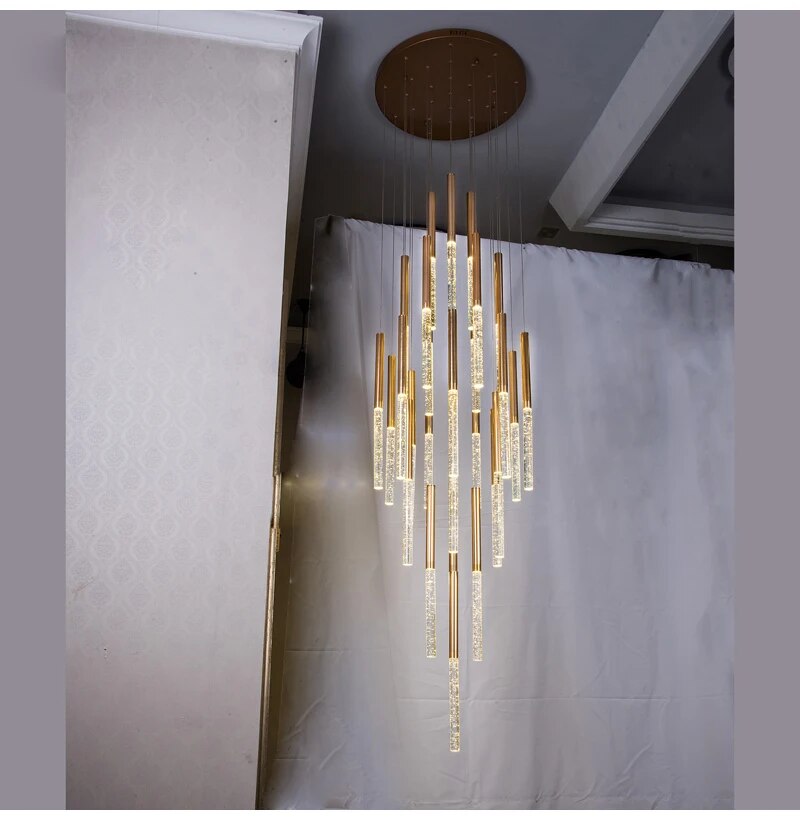 Ylk Touse Long Crystal Chandelier