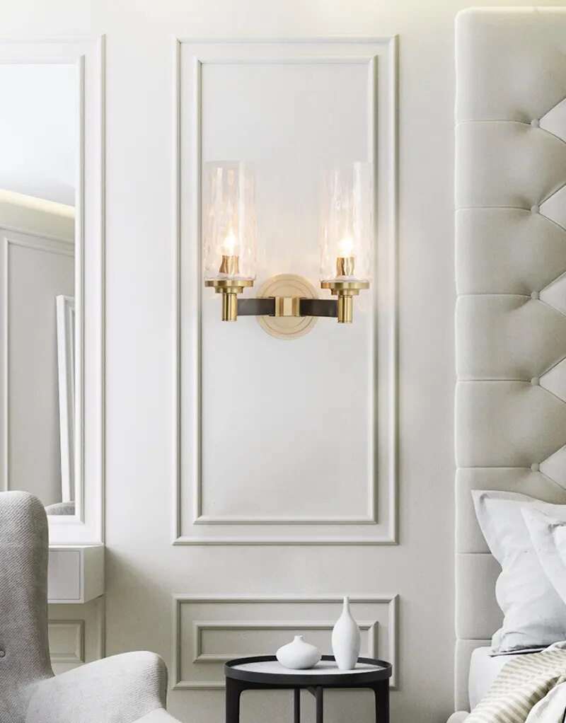 KUNG Modern Lustre Crystal Wall Lamp Bronze