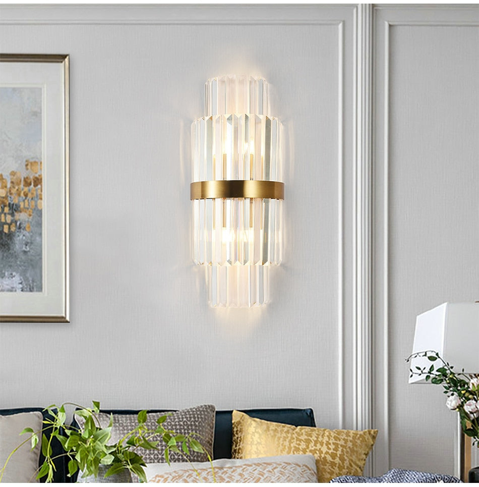 Ylk Modern Crystal Gold Wall Lamps