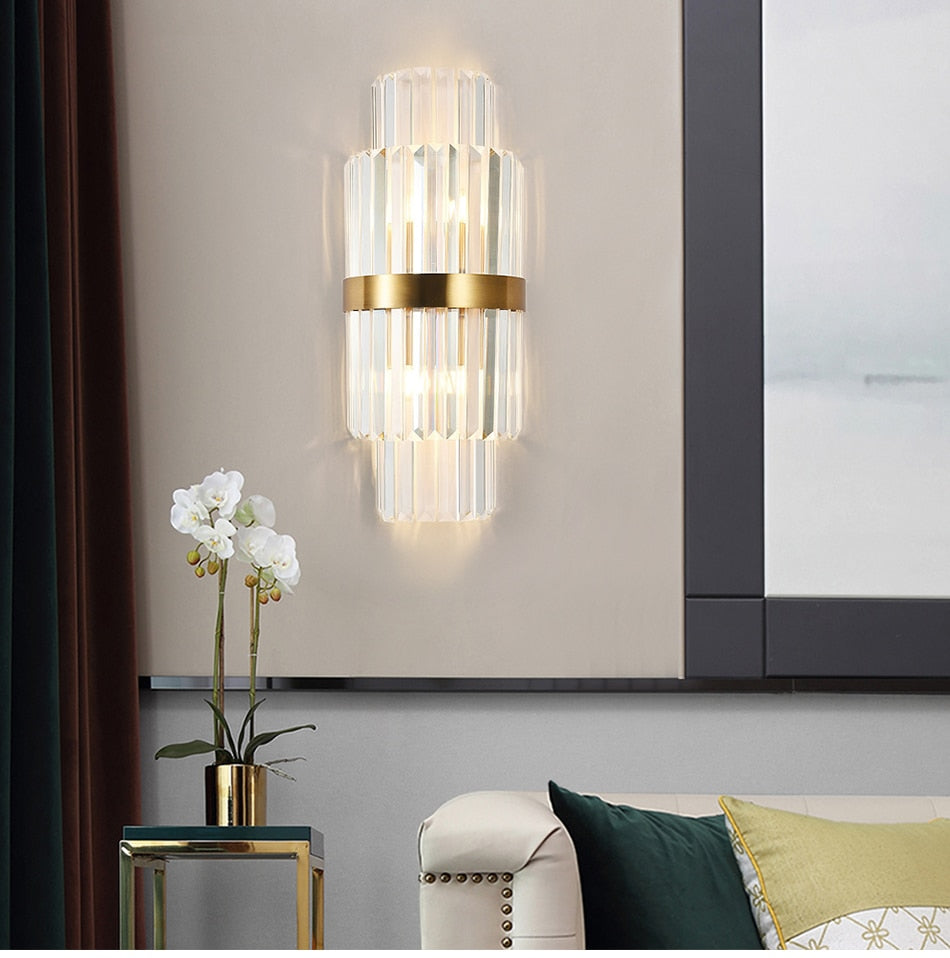 Ylk Modern Crystal Gold Wall Lamps