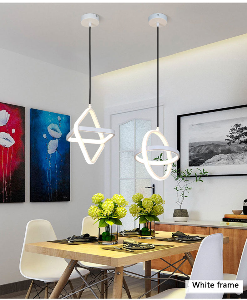 SERA Doble - Simple Modern LED Double Round Square Hanging Lamp