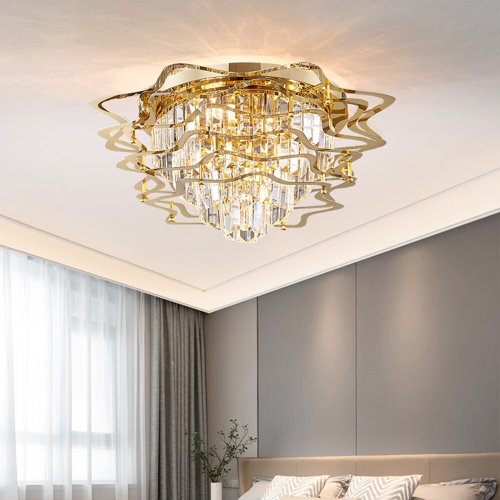 Molly Five Tier Round Crystal And Copper Ring Chandelier