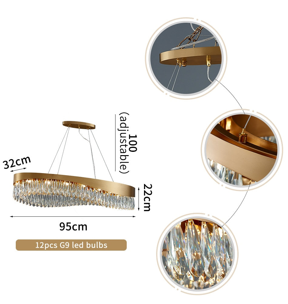 Ylk Luna Crystal Chandelier Light